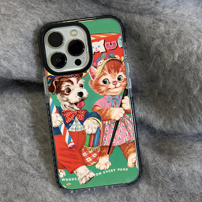 Cute kitten and puppy phone case