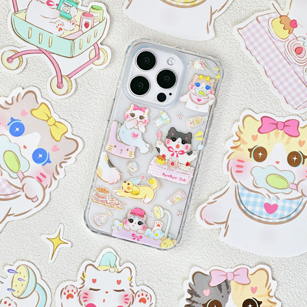 Cute kitten and puppy phone case