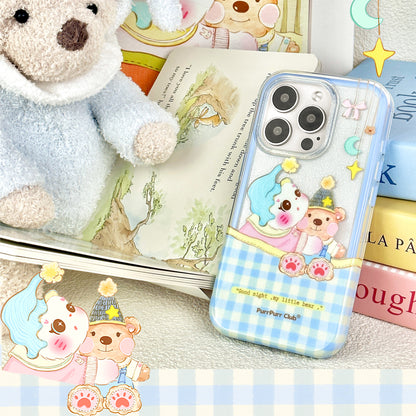 Cute kitten and puppy phone case