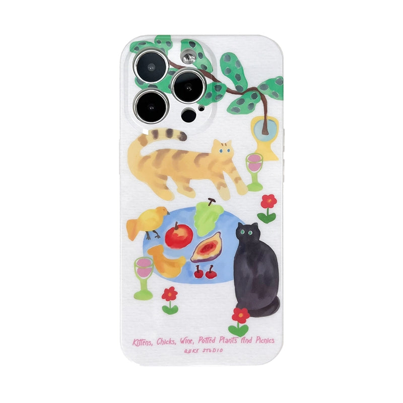 Cute kitten and puppy phone case