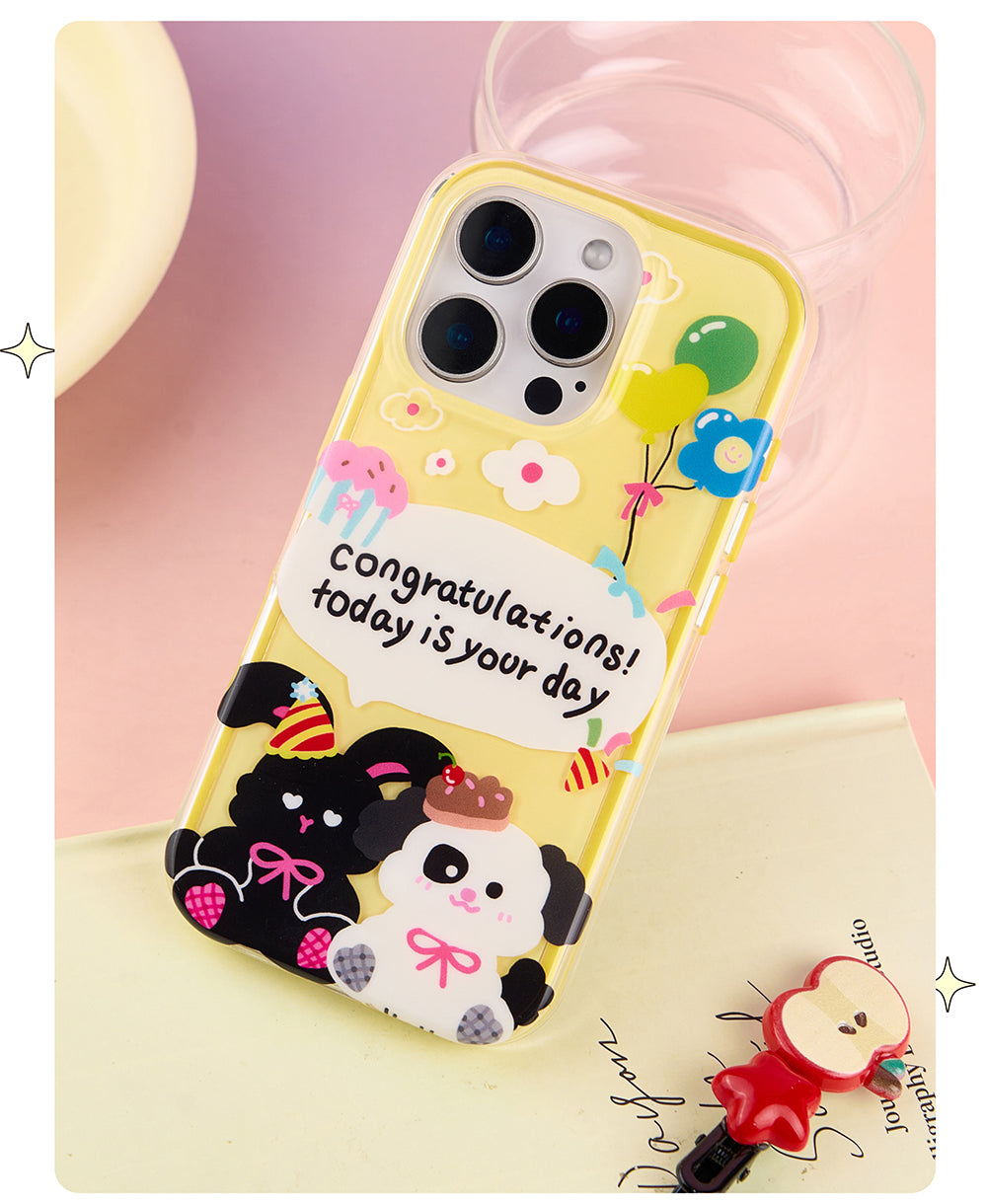 Cute kitten and puppy phone case