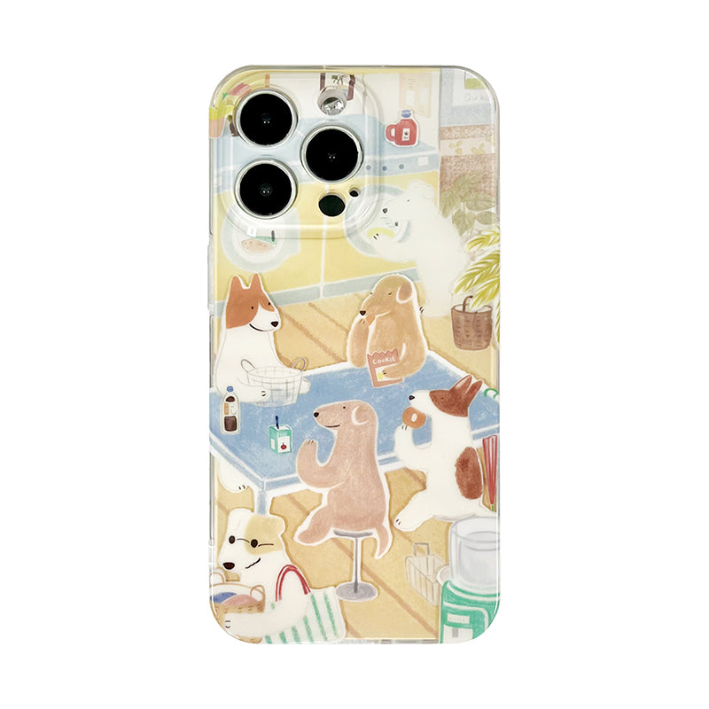 Cute kitten and puppy phone case