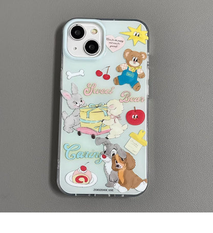 Cute kitten and puppy phone case