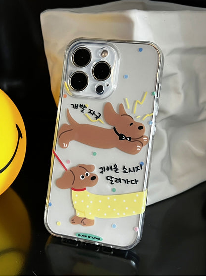 Cute kitten and puppy phone case