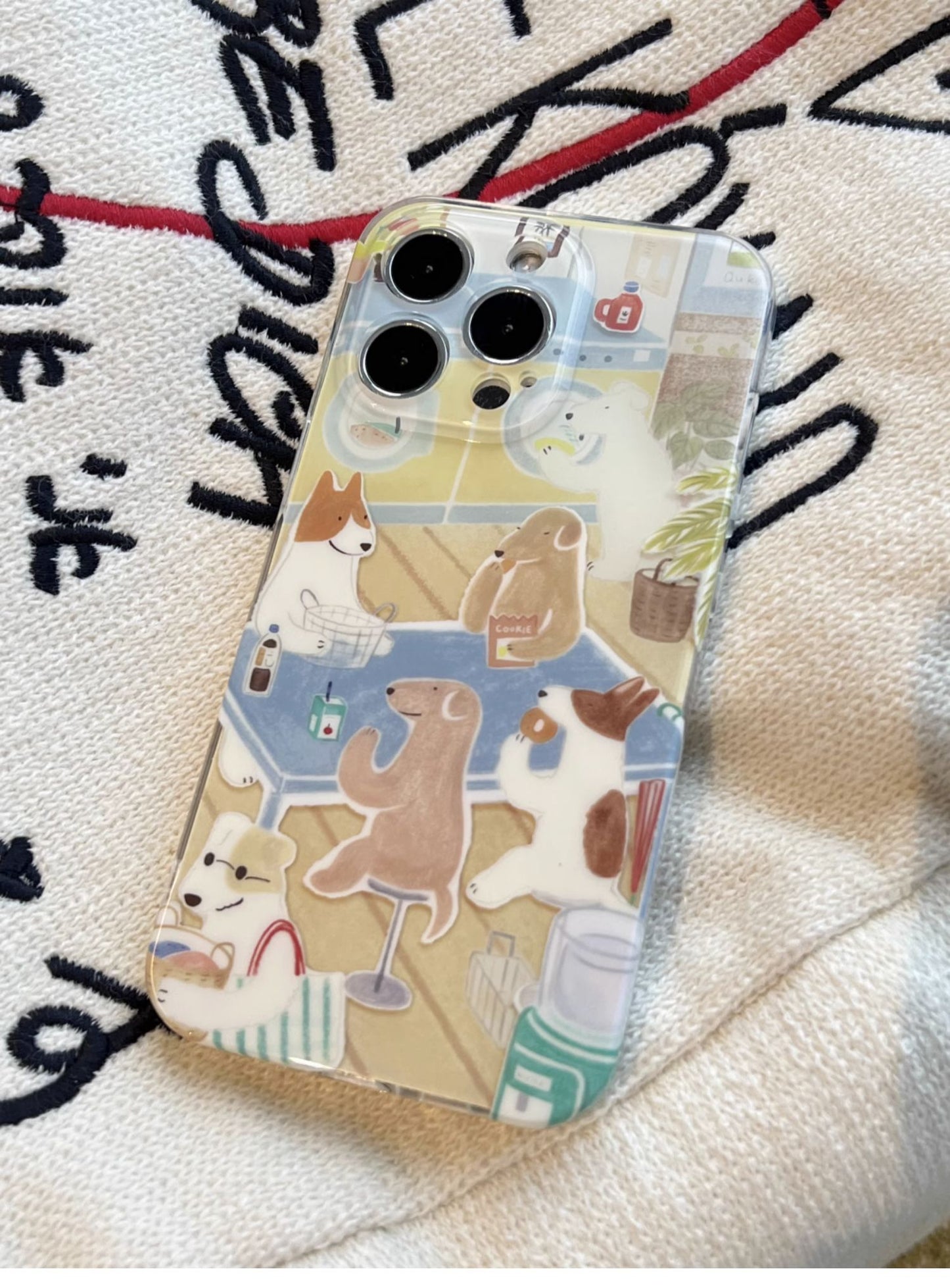 Cute kitten and puppy phone case