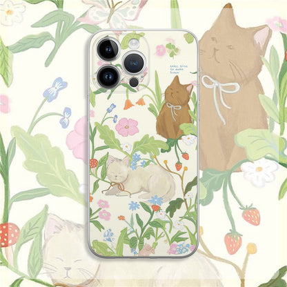 Cute kitten and puppy phone case