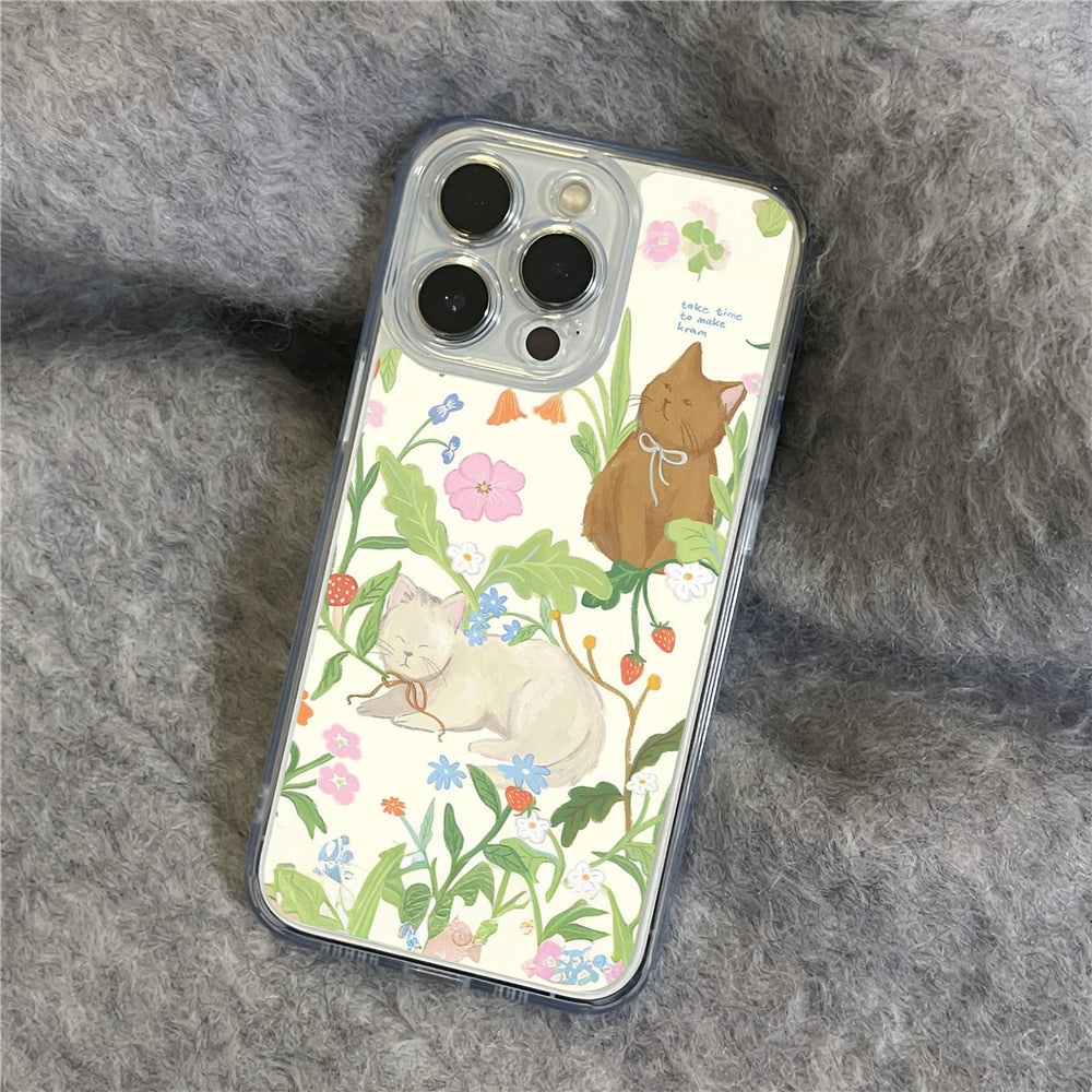 Cute kitten and puppy phone case