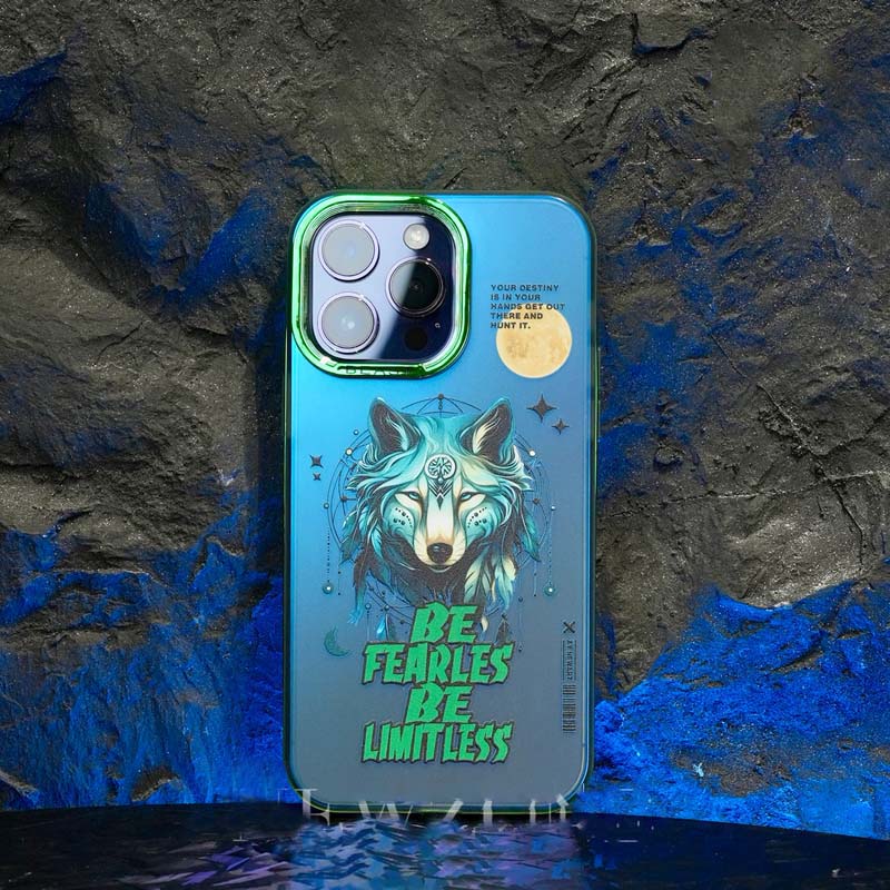 original wolf aurora laser anti-fall mobile phone case